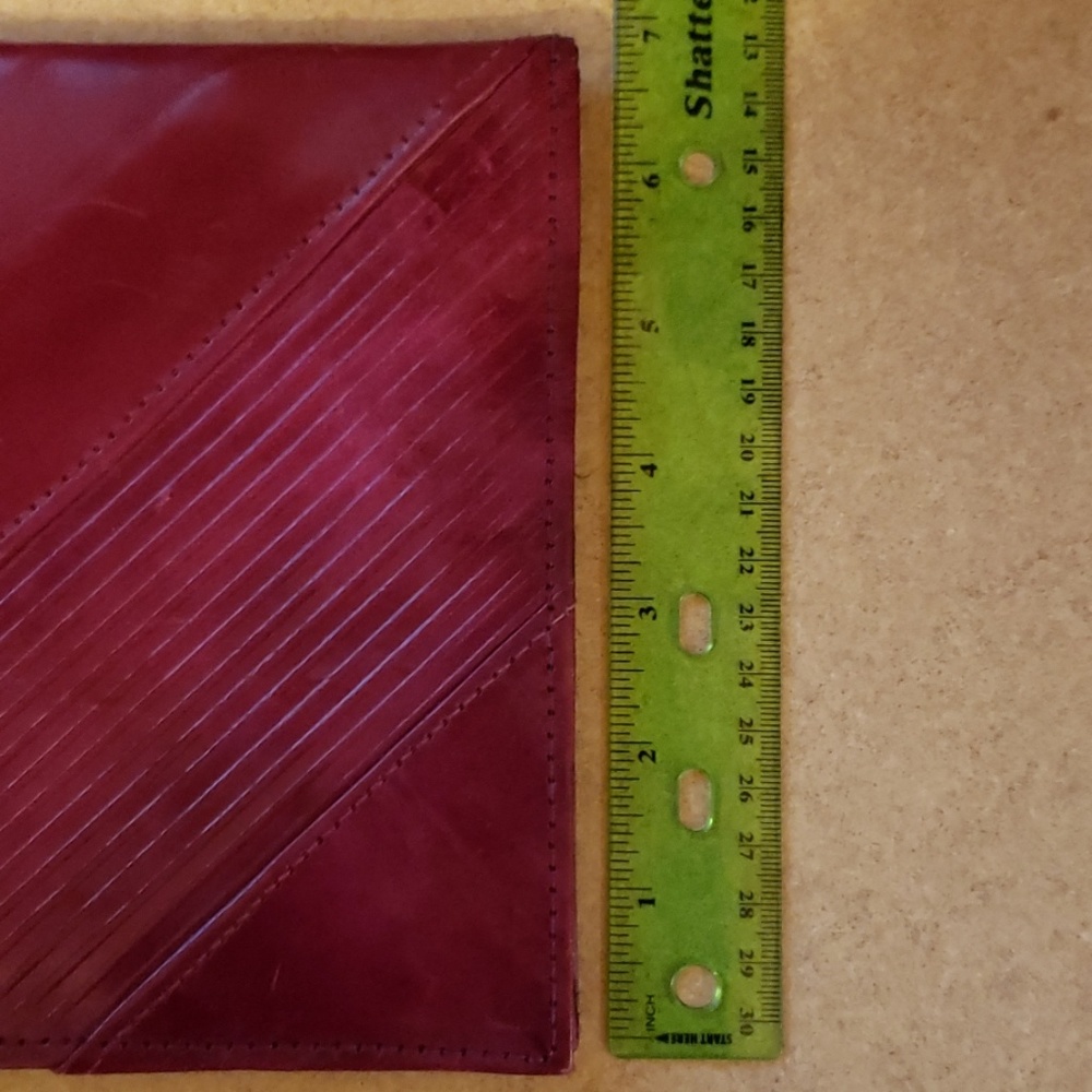 Vintage Leather Envelope Clutch - Picture 2 of 8